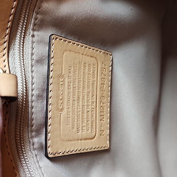 * Coach Peyton Tattersall White Hand Bag Tote Purse - Picture 6 of 10